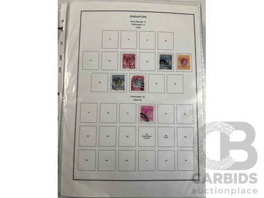 Album of Vintage Stamps Including Singapore, Slovakia, South Africa, Sothren Rhodesia, Spain, Sri Lanka, St Lucia, St Vicent, Straits Settlements, Surinam, Sudan, Sweden, Switzerland