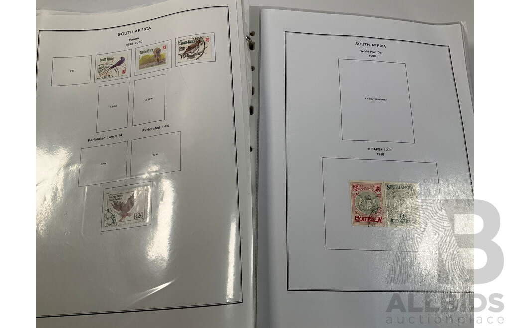 Album of Vintage Stamps Including Singapore, Slovakia, South Africa, Sothren Rhodesia, Spain, Sri Lanka, St Lucia, St Vicent, Straits Settlements, Surinam, Sudan, Sweden, Switzerland