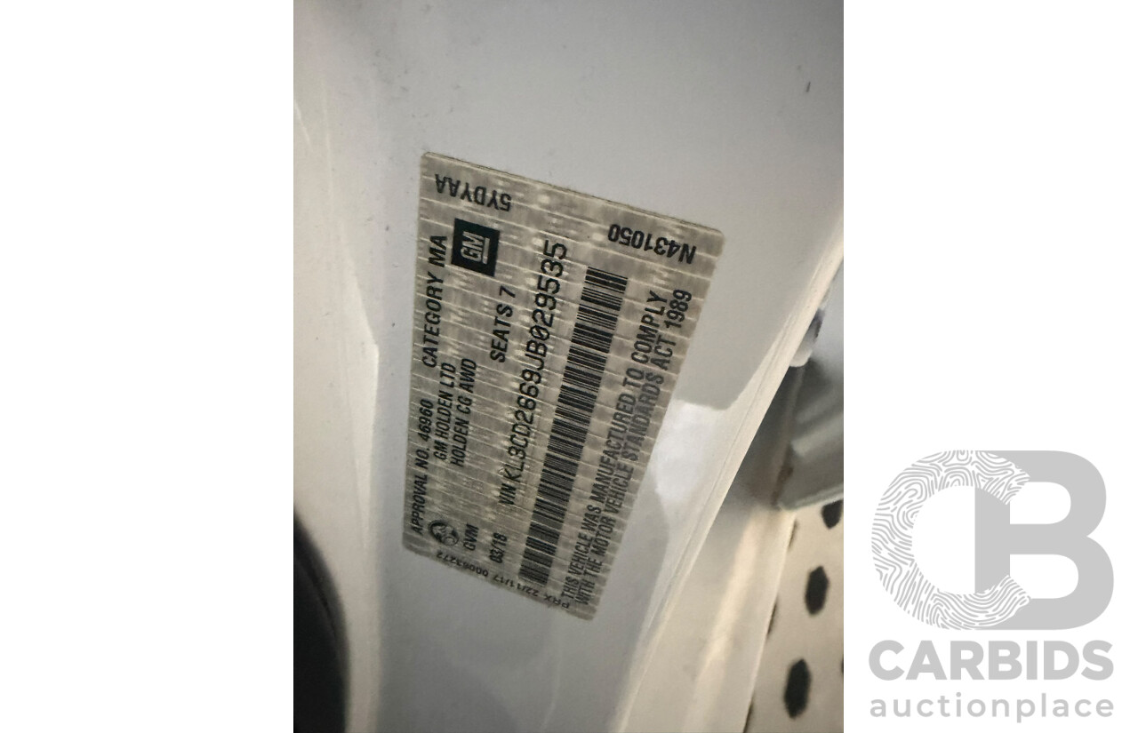 03/2018 Holden Captiva 7 LTZ (AWD) CG MY18 4d Wagon White Turbo Diesel 2.2L - 7 Seater