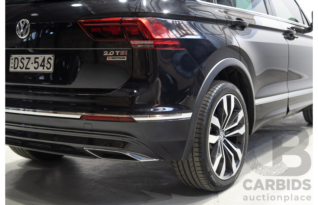 11/2017 Volkswagen Tiguan 162 TSI Highline (AWD) 5NA MY18 4D Wagon Deep Black Pearlescent Turbo 2.0L
