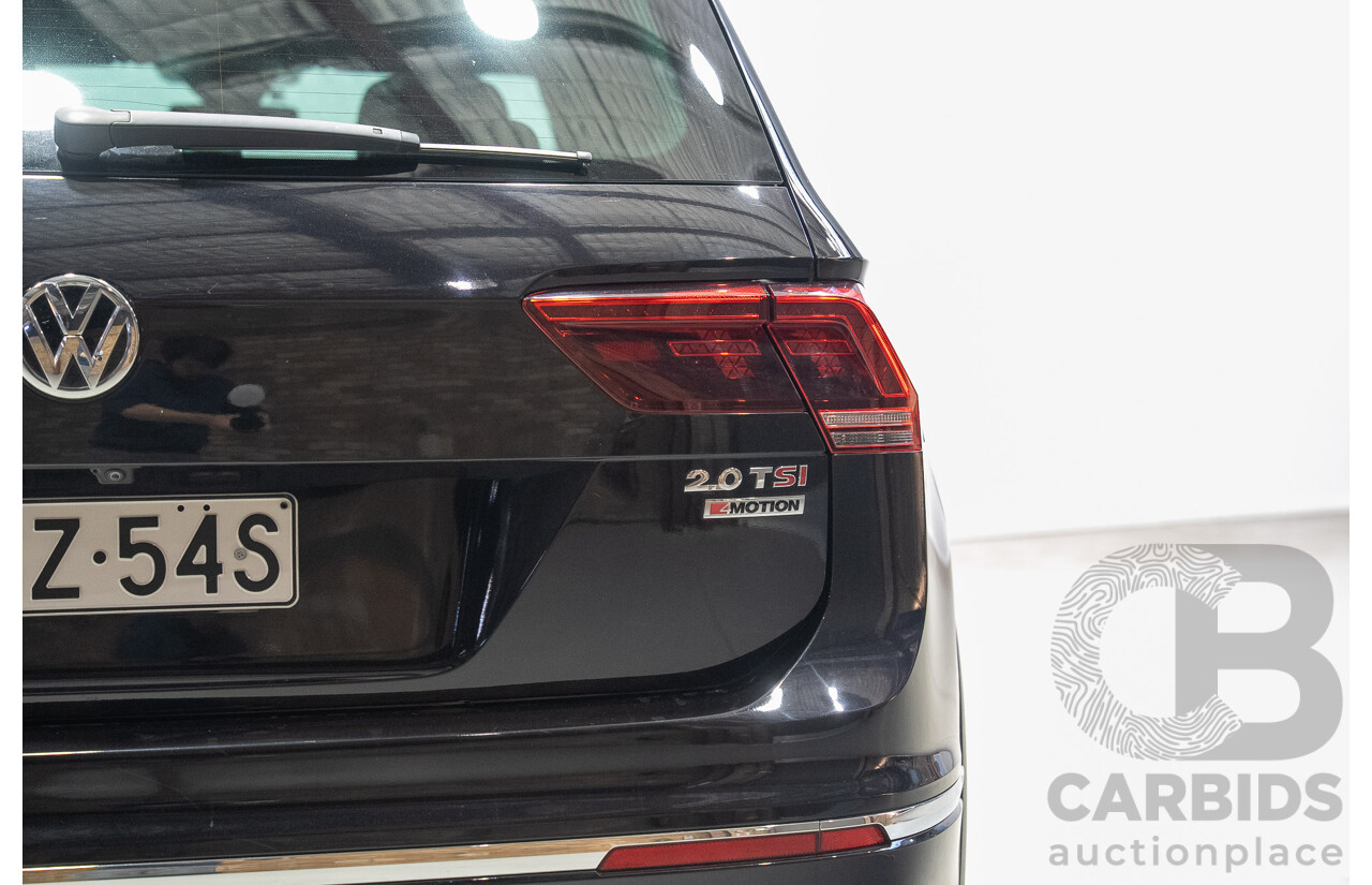 11/2017 Volkswagen Tiguan 162 TSI Highline (AWD) 5NA MY18 4D Wagon Deep Black Pearlescent Turbo 2.0L
