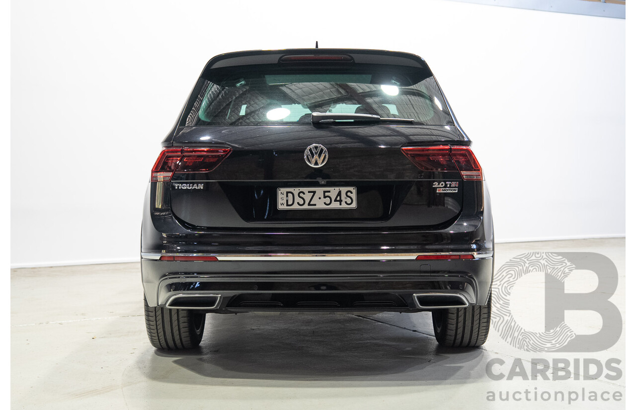 11/2017 Volkswagen Tiguan 162 TSI Highline (AWD) 5NA MY18 4D Wagon Deep Black Pearlescent Turbo 2.0L