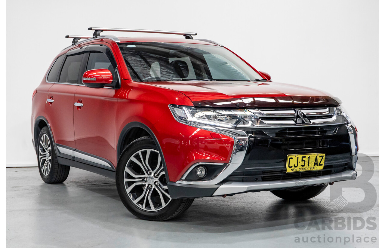 6/2015 Mitsubishi Outlander Exceed (4x4) ZK MY16 4d Wagon Rally Red Metallic Turbo 2.3L - 7 Seater