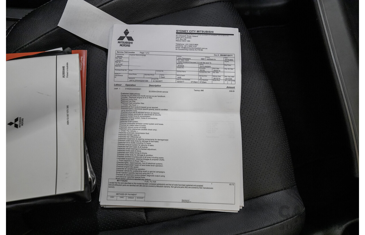 6/2015 Mitsubishi Outlander Exceed (4x4) ZK MY16 4d Wagon Rally Red Metallic Turbo 2.3L - 7 Seater