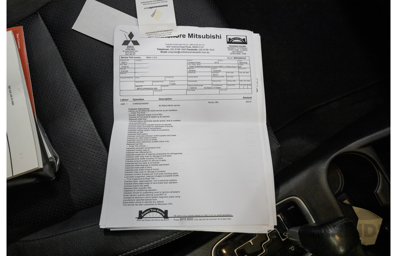 6/2015 Mitsubishi Outlander Exceed (4x4) ZK MY16 4d Wagon Rally Red Metallic Turbo 2.3L - 7 Seater