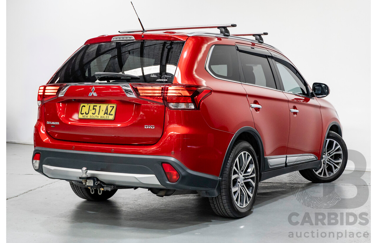 6/2015 Mitsubishi Outlander Exceed (4x4) ZK MY16 4d Wagon Rally Red Metallic Turbo 2.3L - 7 Seater