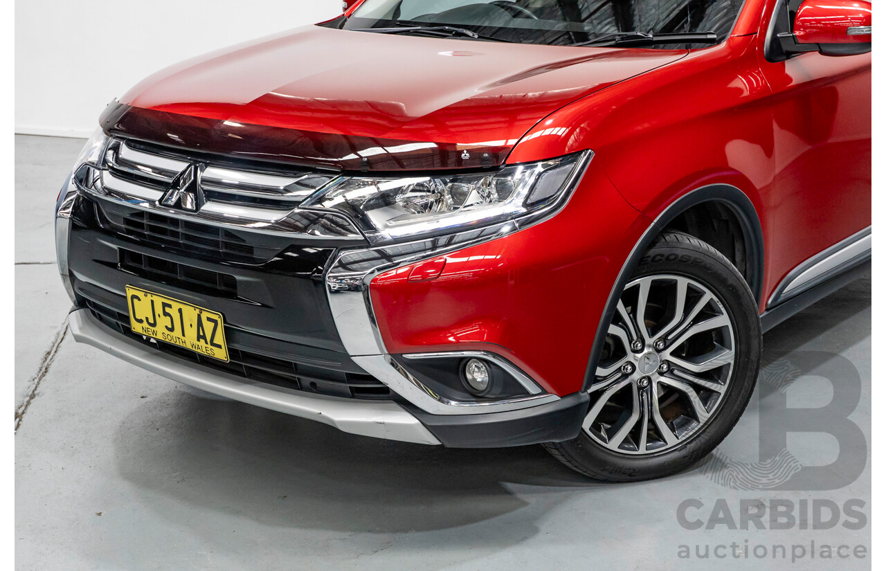 6/2015 Mitsubishi Outlander Exceed (4x4) ZK MY16 4d Wagon Rally Red Metallic Turbo 2.3L - 7 Seater