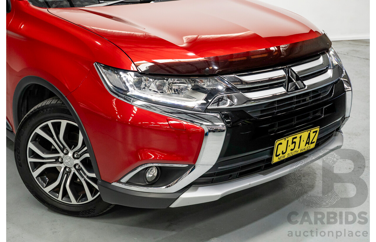 6/2015 Mitsubishi Outlander Exceed (4x4) ZK MY16 4d Wagon Rally Red Metallic Turbo 2.3L - 7 Seater