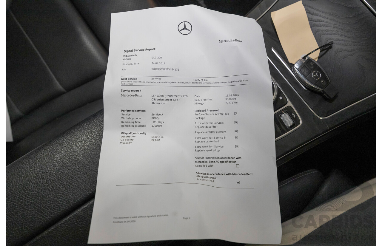 3/2019 Mercedes-Benz GLC 200 AMG Line (AWD) X253 MY19.5 4d Wagon Solid Colour Polar White Turbo 2.0L