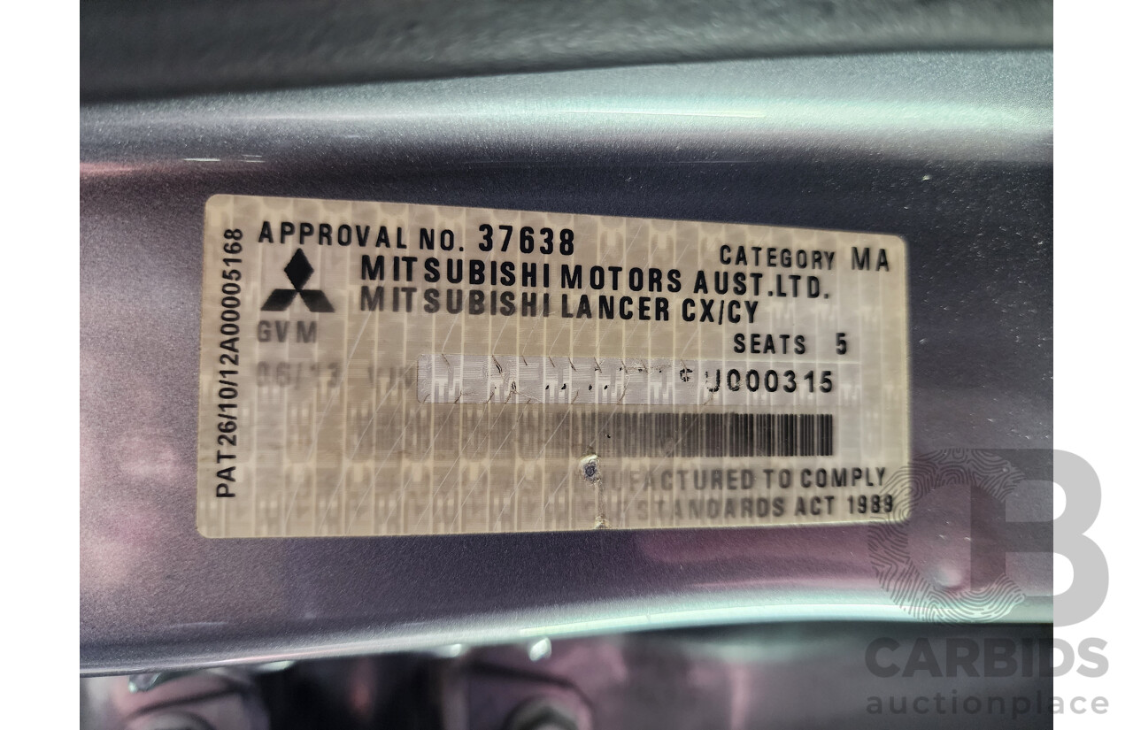06/2013 Mitsubishi Lancer ES Sportback CJ MY14 5d Hatchback Grey 2.0L