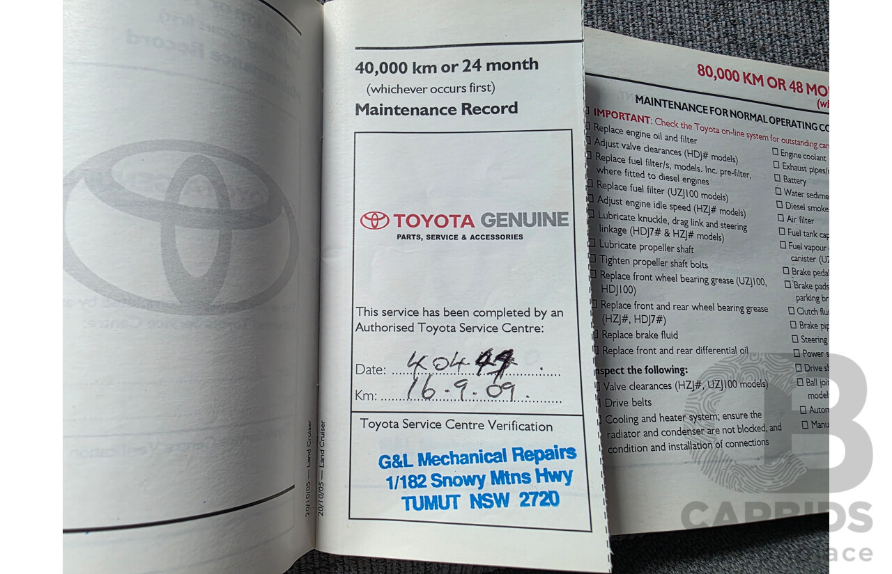 10/2006 Toyota Landcruiser (4x4) HZJ105R UPGRADE 4d Wagon White 4.2L