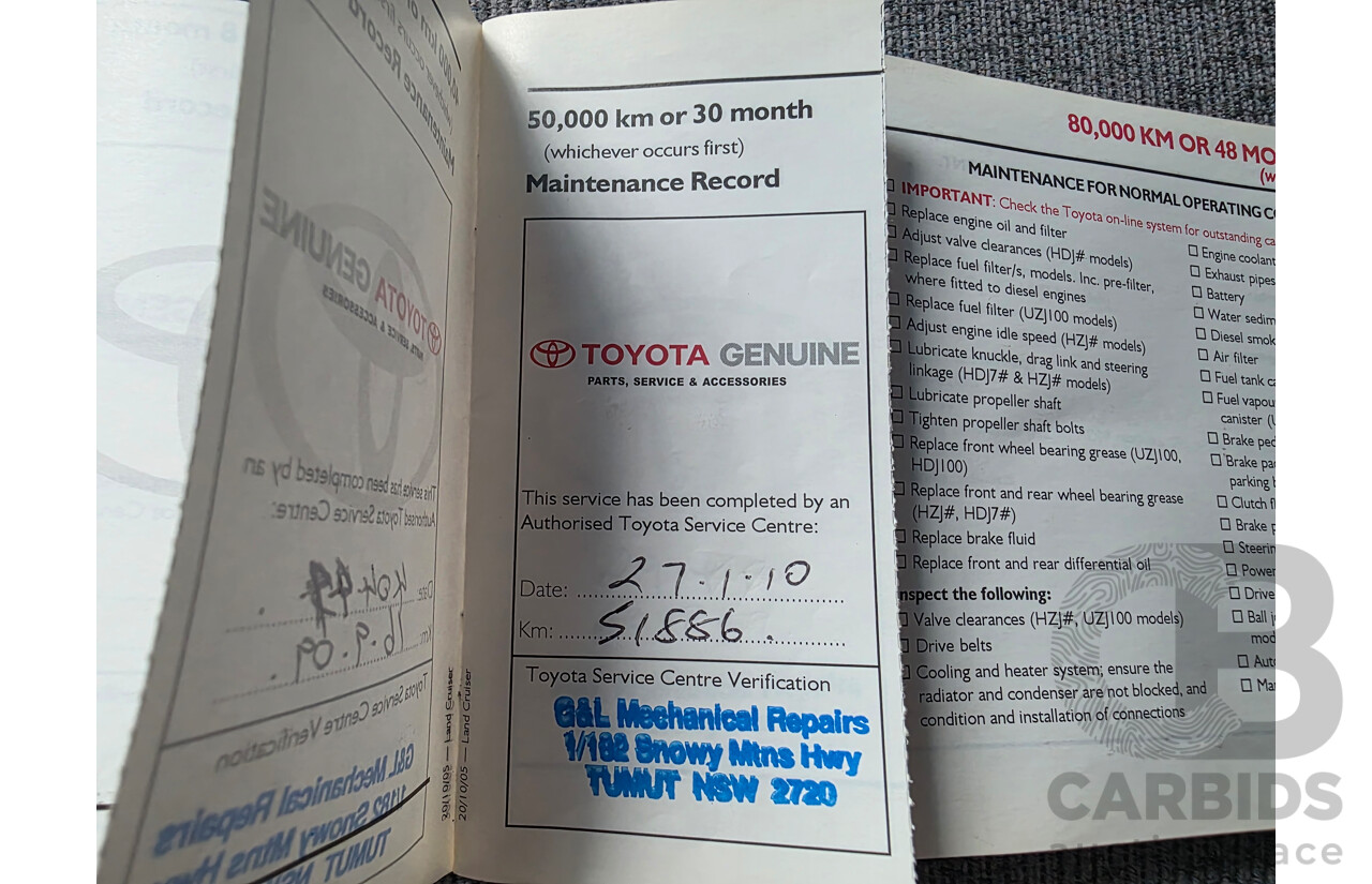 10/2006 Toyota Landcruiser (4x4) HZJ105R UPGRADE 4d Wagon White 4.2L