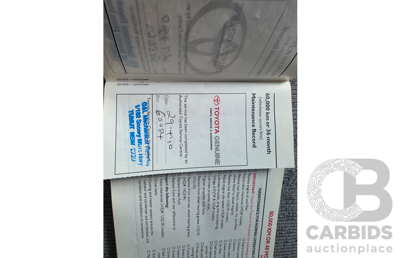 10/2006 Toyota Landcruiser (4x4) HZJ105R UPGRADE 4d Wagon White 4.2L