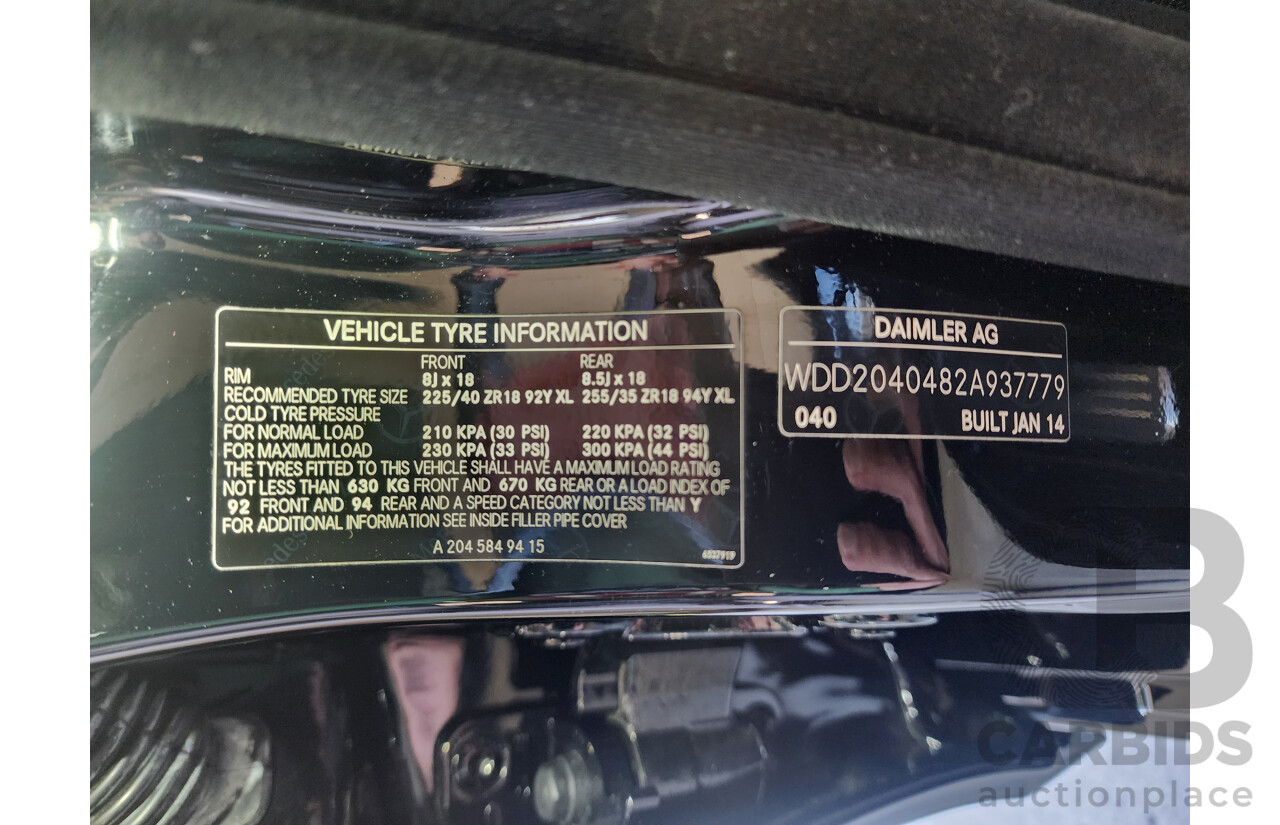 03/2014 Mercedes-Benz C200  W204 MY14 4d Sedan Black 1.8L