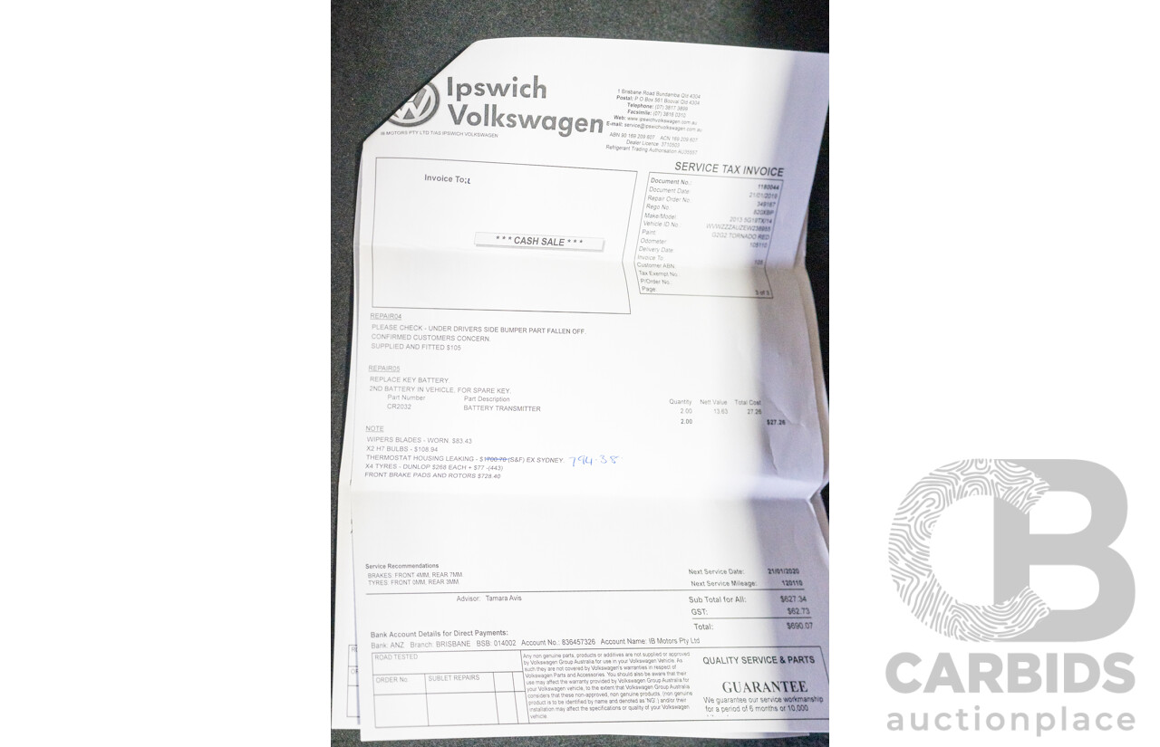 2/2014 Volkswagen Golf GTi AU MY14 5d Hatchback Tornado Red Turbo 2.0L - Stage 3 APR