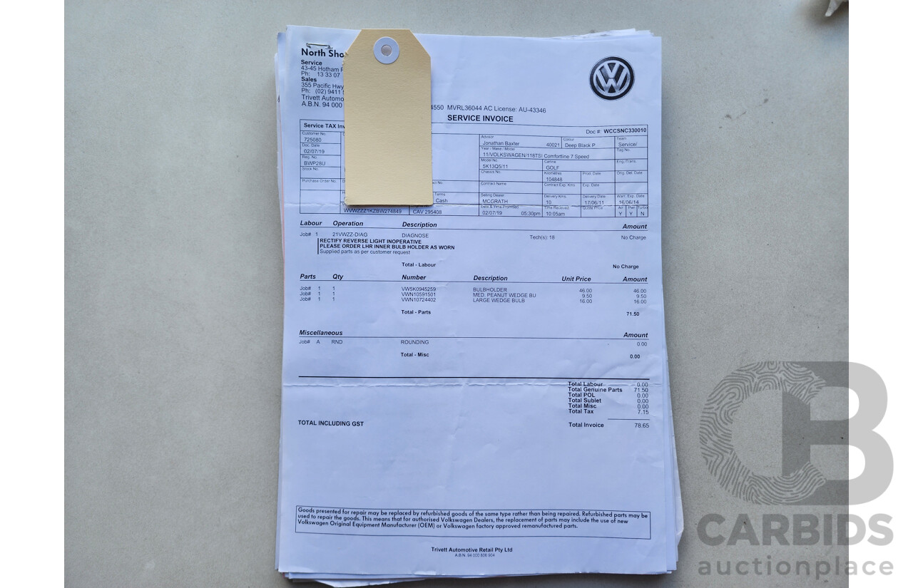05/2011 Volkswagen Golf 118 TSI Comfortline 1K MY11 5d Hatchback Black 1.4L