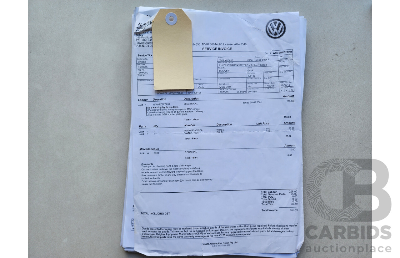 05/2011 Volkswagen Golf 118 TSI Comfortline 1K MY11 5d Hatchback Black 1.4L
