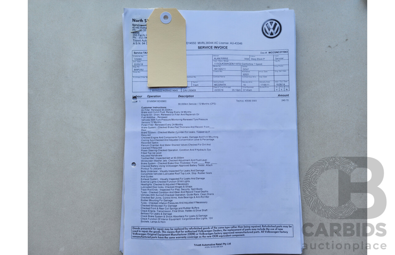 05/2011 Volkswagen Golf 118 TSI Comfortline 1K MY11 5d Hatchback Black 1.4L