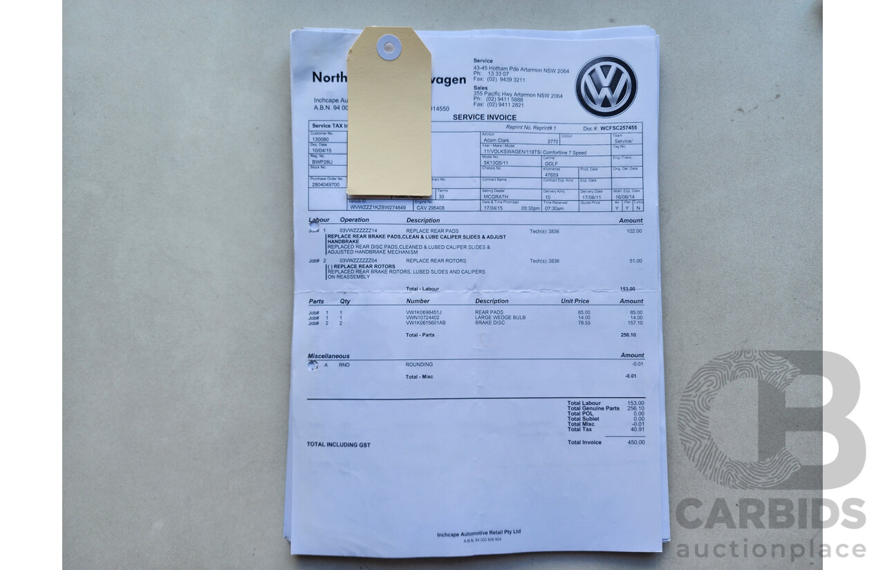 05/2011 Volkswagen Golf 118 TSI Comfortline 1K MY11 5d Hatchback Black 1.4L