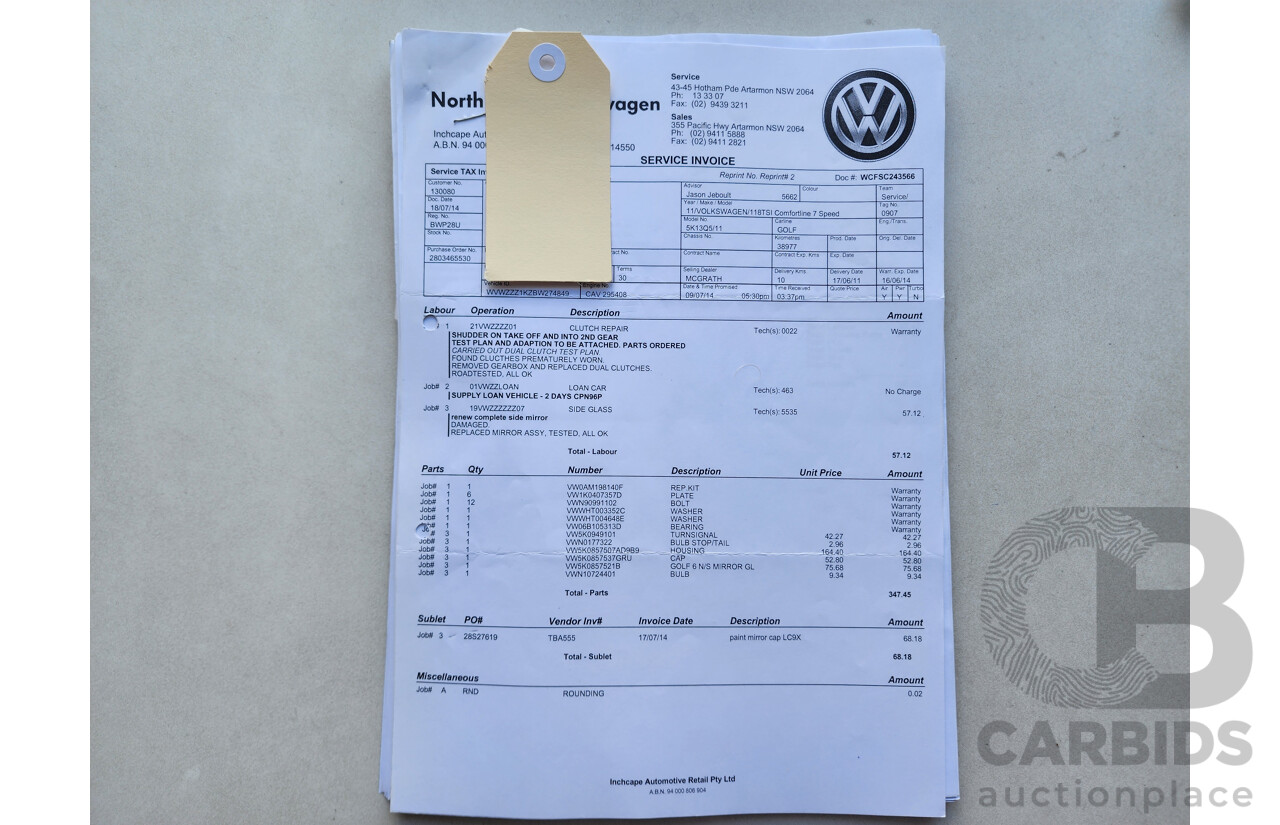 05/2011 Volkswagen Golf 118 TSI Comfortline 1K MY11 5d Hatchback Black 1.4L