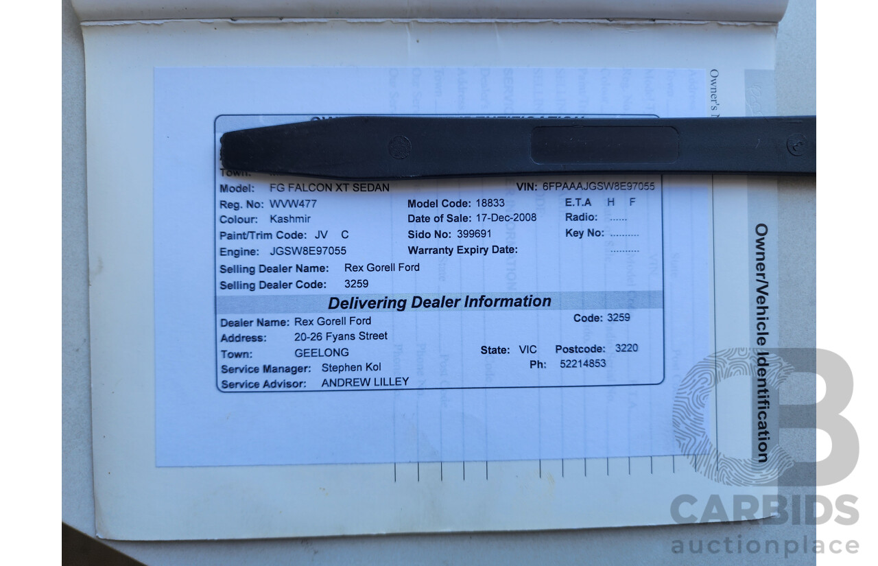 08/2008 Ford Falcon XT FG 4d Sedan Gold 4.0L