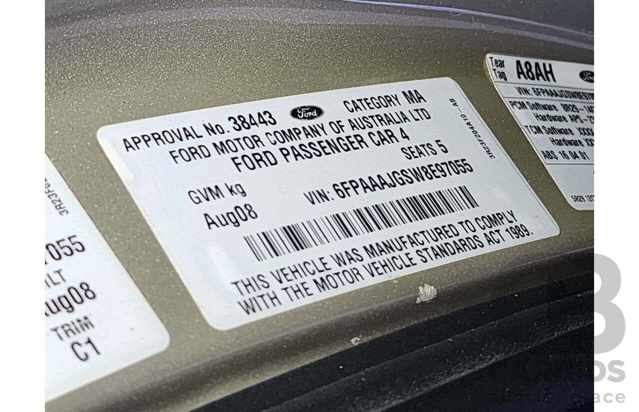 08/2008 Ford Falcon XT FG 4d Sedan Gold 4.0L