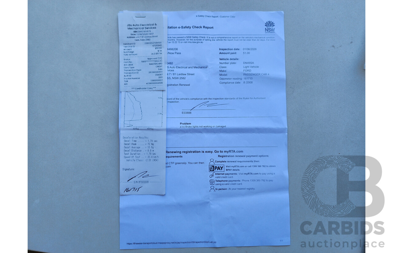 08/2008 Ford Falcon XT FG 4d Sedan Gold 4.0L