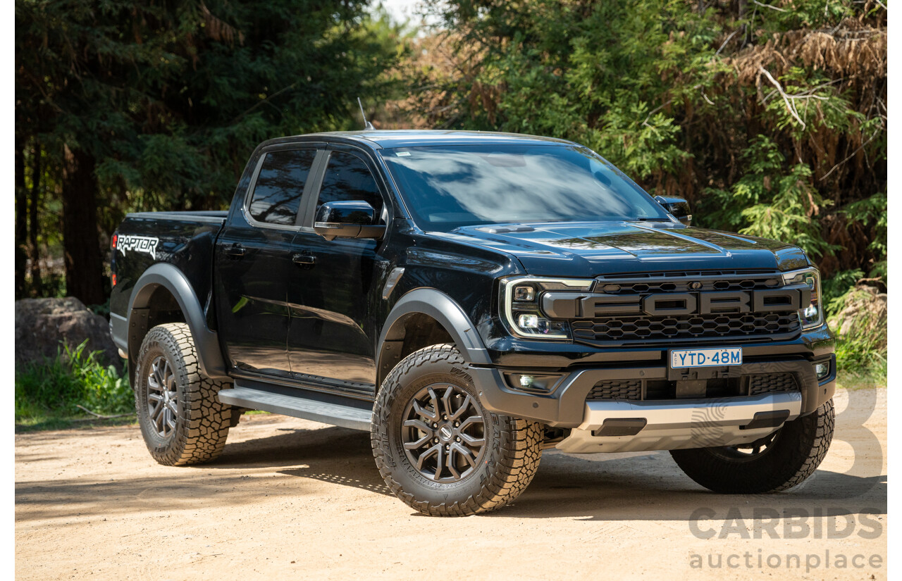 07/2023 Ford Ranger Raptor Next Gen (4x4) PY MY23.5 4d Dual Cab Shadow Black Twin Turbo V6 3.0L