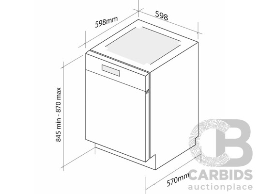 ARTUSI 60cm Freestanding Dishwasher (ADW7003B)  (845–870 Mm - High 598 Mm - Wide 598 Mm - Deep)
