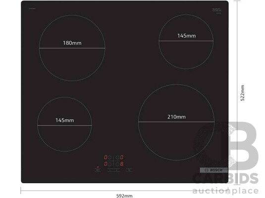 BOSCH Series 4 60cm Ceramic Electric Cooktop (PKE611BA2A)