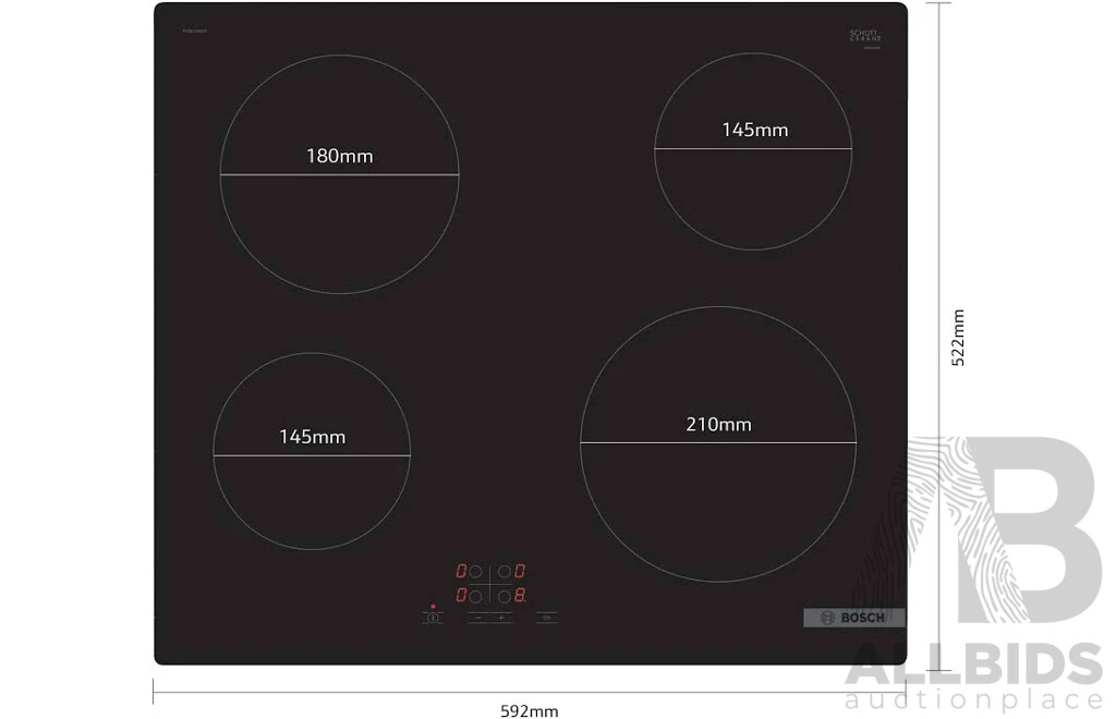 BOSCH Series 4 60cm Ceramic Electric Cooktop (PKE611BA2A)