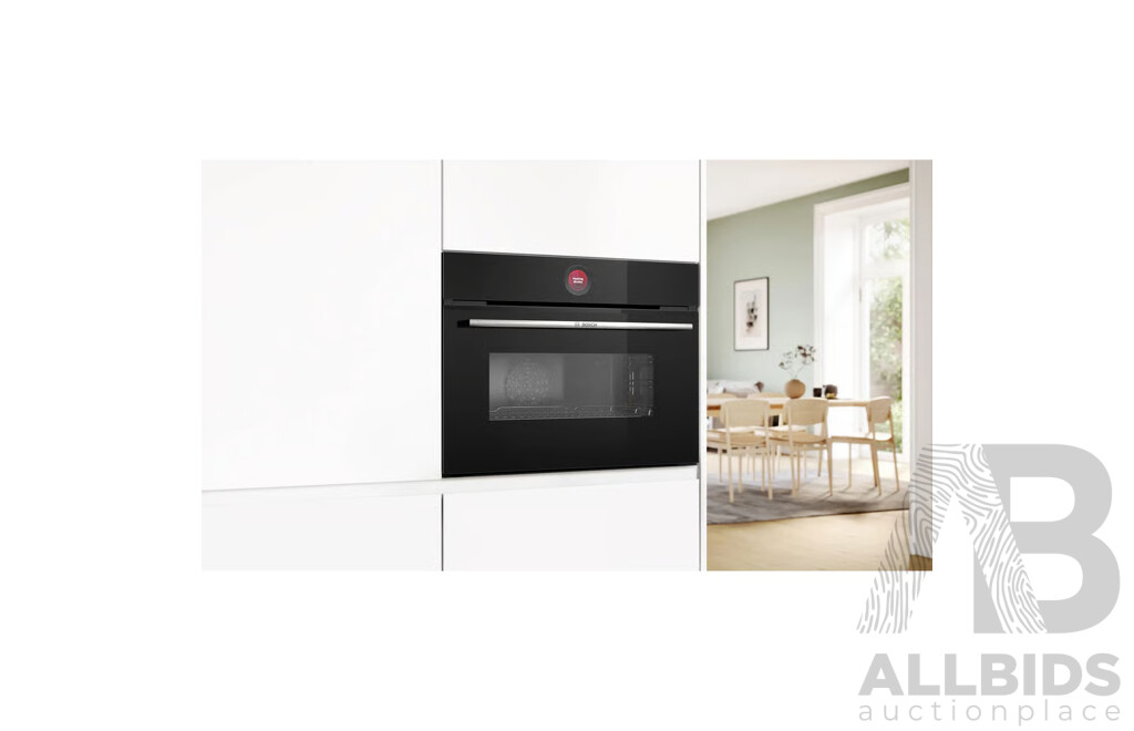 BOSCH Series 8 6Ocm Black Compact Combination Oven with Microwave (CMG633BB1A) (H: 455 X W: 594 X D: 548mm)
