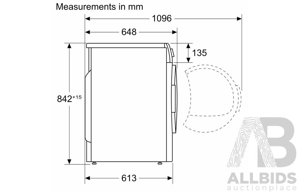 BOSCH 9kg Series 8 Heat Pump Tumble Dryer (WTW87564AU) (H 842 X W 598 X D 613mm)