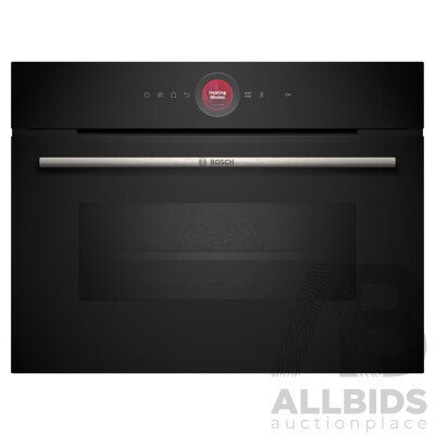 BOSCH Series 8 6Ocm Black Compact Combination Oven with Microwave (CMG633BB1A) (H:  455  X  W:  594 X  D: 548mm)