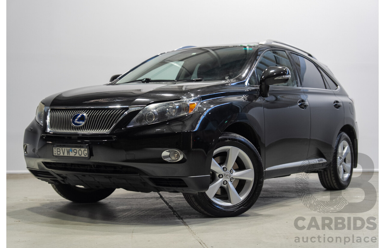 02/2011 Lexus RX450h Prestige (AWD) GYL15R 4D Wagon Black Hybrid V6 3.5L