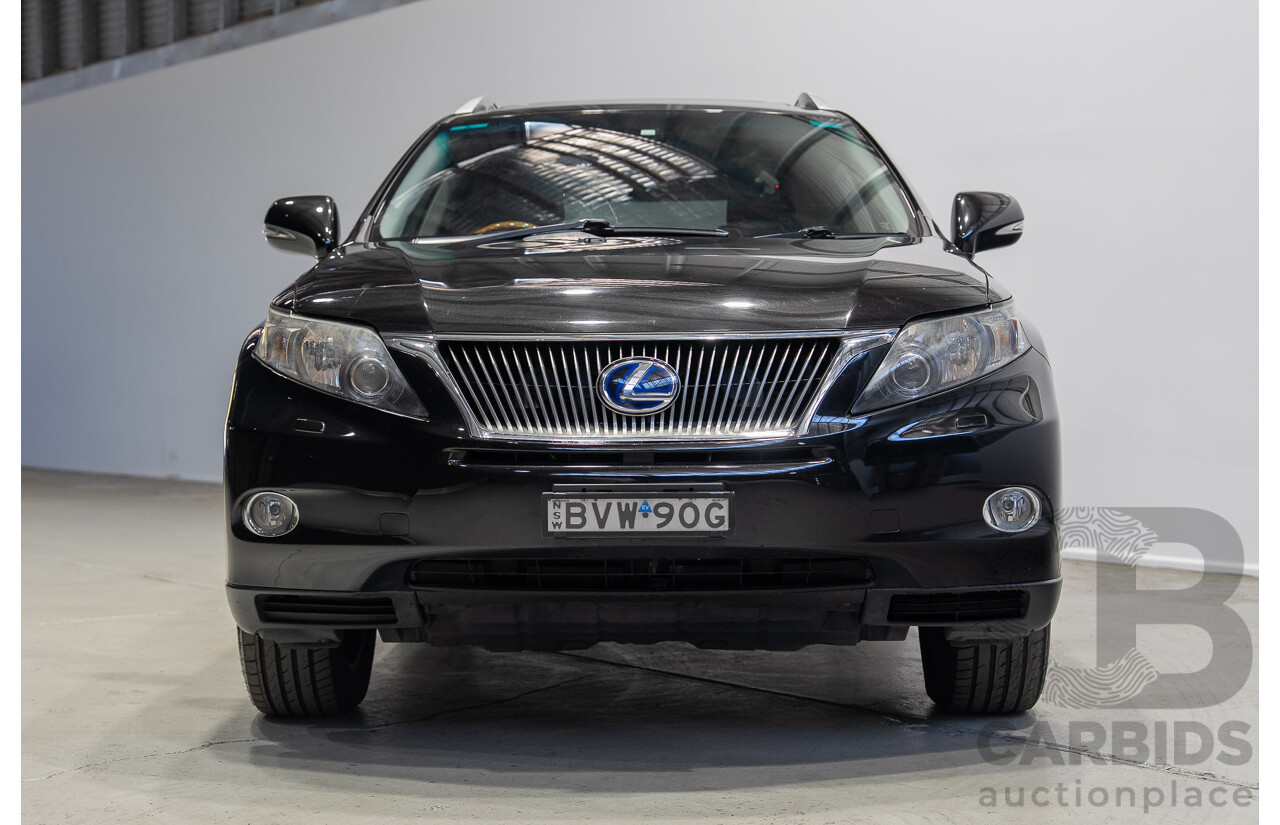 02/2011 Lexus RX450h Prestige (AWD) GYL15R 4D Wagon Black Hybrid V6 3.5L