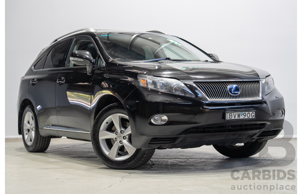 02/2011 Lexus RX450h Prestige (AWD) GYL15R 4D Wagon Black Hybrid V6 3.5L