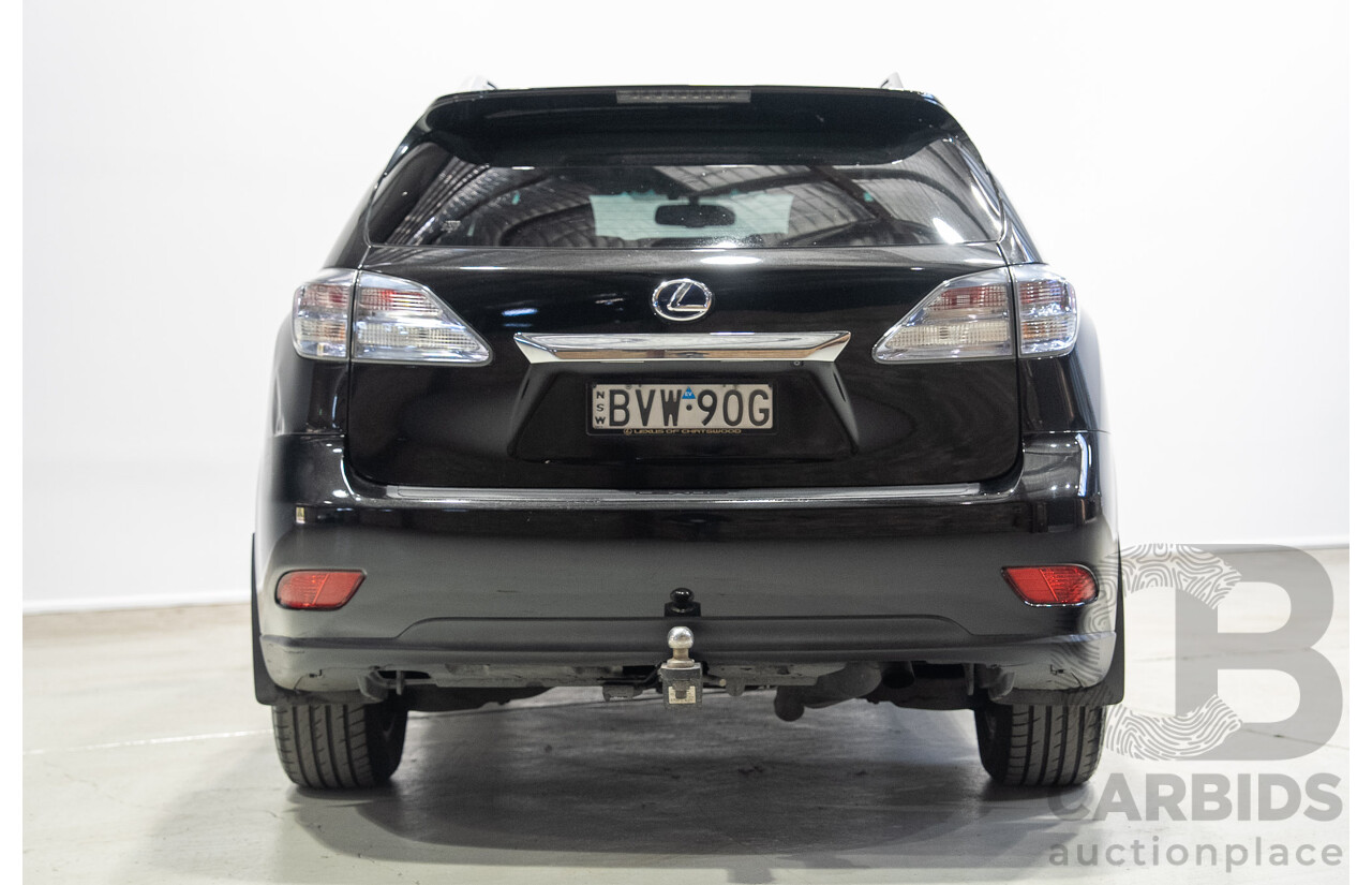 02/2011 Lexus RX450h Prestige (AWD) GYL15R 4D Wagon Black Hybrid V6 3.5L