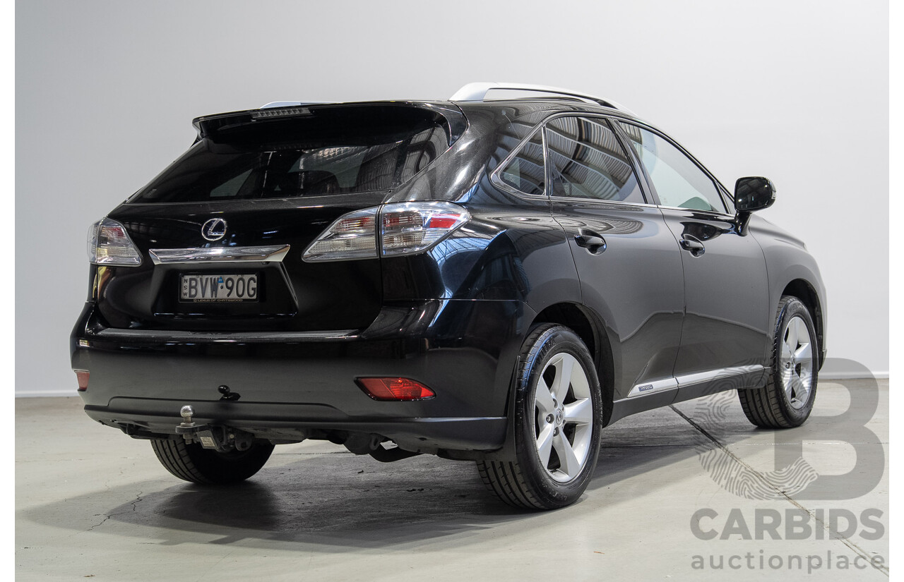 02/2011 Lexus RX450h Prestige (AWD) GYL15R 4D Wagon Black Hybrid V6 3.5L
