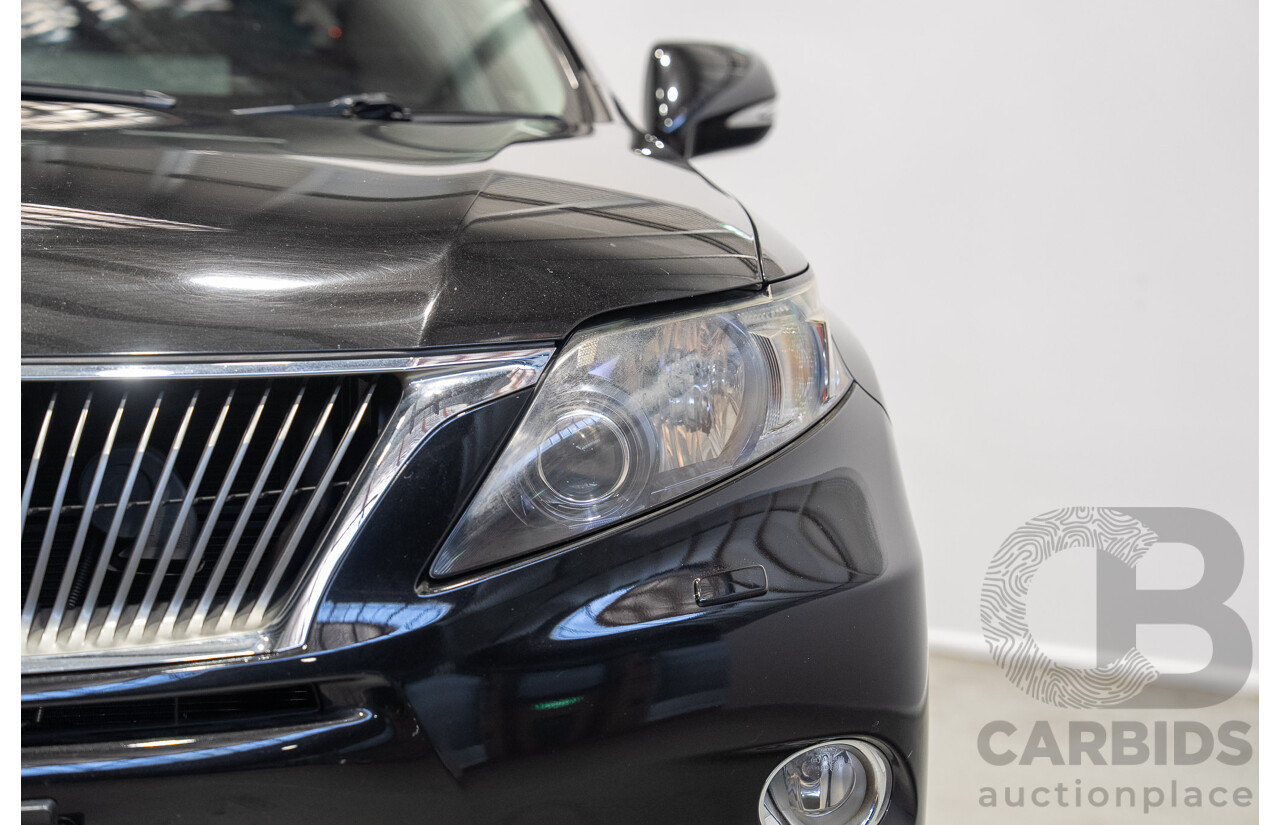 02/2011 Lexus RX450h Prestige (AWD) GYL15R 4D Wagon Black Hybrid V6 3.5L