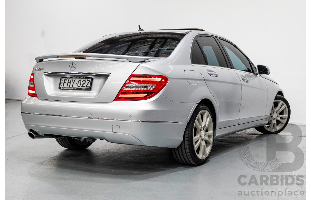 10/2012 Mercedes-Benz C250 Avantgarde W204 MY12 4d Sedan Iridium Silver Metallic Turbo 1.8L
