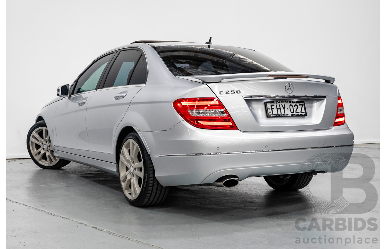 10/2012 Mercedes-Benz C250 Avantgarde W204 MY12 4d Sedan Iridium Silver Metallic Turbo 1.8L