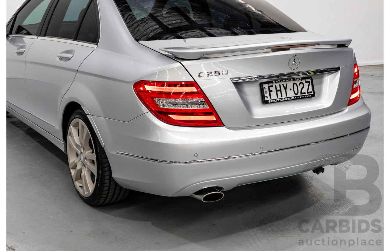 10/2012 Mercedes-Benz C250 Avantgarde W204 MY12 4d Sedan Iridium Silver Metallic Turbo 1.8L