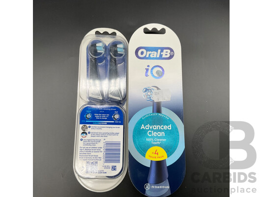 ORAL-B IO Advanced Clean Black Electric Toothbrush Replacement Head 4 Pack Lot of 2