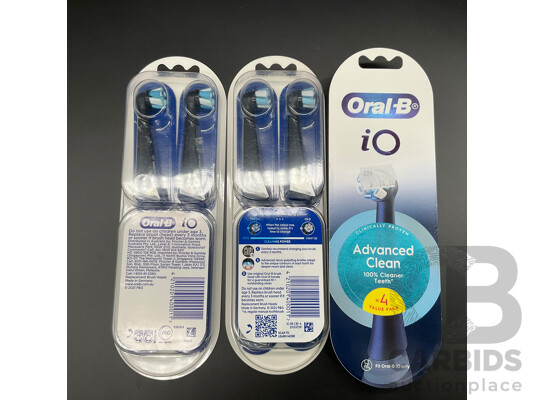ORAL-B IO Advanced Clean Black Electric Toothbrush Replacement Head 4 Pack Lot of 3