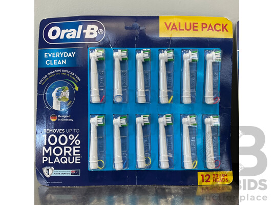 ORAL-B Everyday Clean Electric Toothbrush Replacement Brush Heads (12 Pack) - LOT of 3