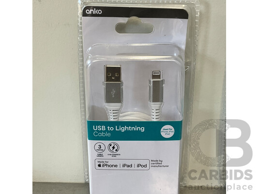 ANKO USB to Lighting Cable - LOT of 3