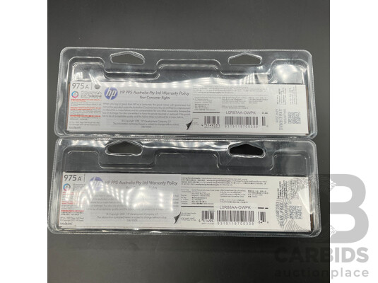 HP 975A Pagewide Ink Cartridges - Lot of 2