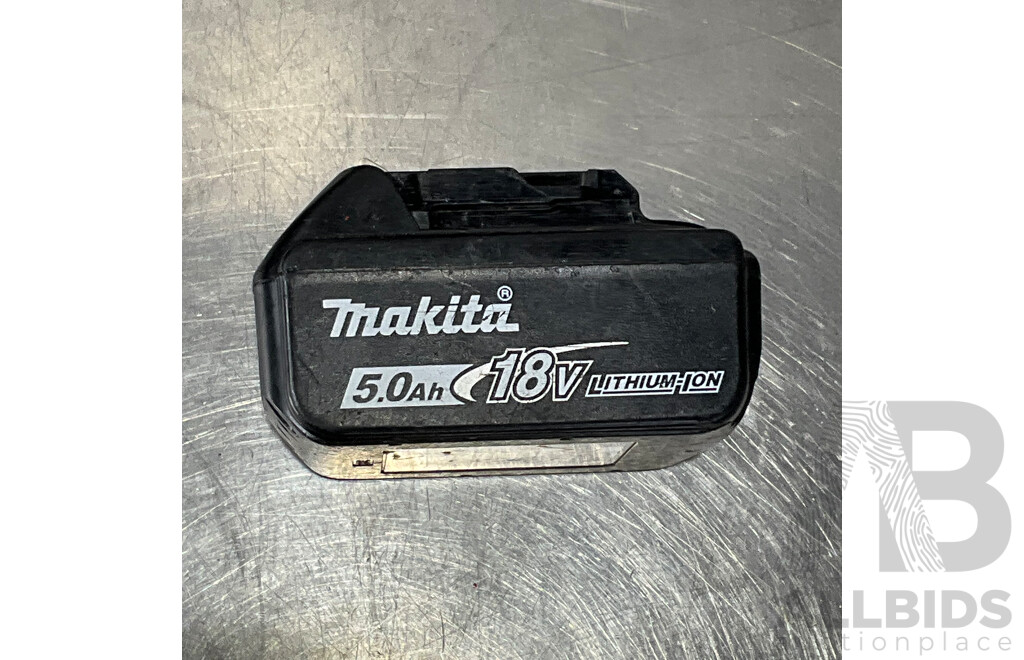 MAKITA 18V Cordless Impact Wrench & OZITO Power X-Change 18V Cordless Angle Grinder with 4x Batteries and 2x Battery Chargers