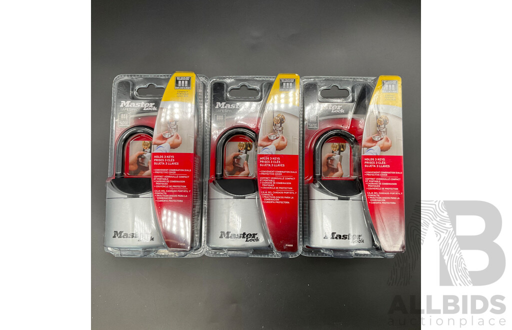 MASTER LOCK Safe Space Compact Portable Lock Box - Lot of 3